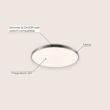 Astrid 21.25" Modern Minimalist Iron Circle Integrated LED Flush Mount - JONATHAN Y